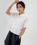 무아무아(MUAHMUAH) 마린 스티치 크롭 반팔 셔츠 [화이트] - 사이즈 & 후기 | 무신사