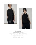 더블 라인 컬러 믹스 하프 티셔츠 [블랙] - 감도 깊은 취향 셀렉트샵 29CM
