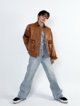 오버더와르(OVERTHEOIR) LIMITED COLOR leather detail wide rider jacket brown - 사이즈 & 후기 | 무신사