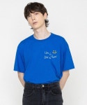그레이버(GRAVER) [UNISEX]드로잉 스마일 라이프 로고 반팔티_코발트블루 - 사이즈 & 후기 | 무신사