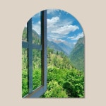 멜팅스튜디오(MELTING STUDIO) 마이 리틀 윈도우 접착 아치 인테리어 포스터 / 67번 Refresh Green Window - 후기 | 무신사... 