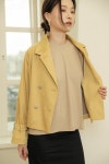 디어드(DEARD) 벨라인 숏 트렌치코트 / 샤인머스타드 - 사이즈 & 후기 | 무신사