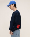 한승스마일스퀘어 | 그레이버(GRAVER) [UNISEX]엘보우 스퀘어 스마일 맨투맨_네이비 - 사이즈 & 후기 | 무신사