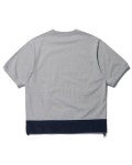 비슬로우(BESLOW) CONTRAST PANNEL SWEAT HALF SHIRT MEALNGE GREY - 사이즈 & 후기 | 무신사
