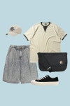 비디알(VDR) GUNMAN DOUBLE V T-SHIRT [Sand Stone] - 69,000 | 무신사 스토어
