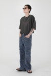 [엠앤엘]FATIGUE UNBALANCE CARGO POCKET CUTTING LINE DENIM PANTS [DEEP BLUE] [W CONCEPT]