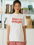 퍼피스딜라이트(PUPPYS DELIGHT) Kitty’s delight Typo Short sleeve T-shirt white - 11,400 | 무신사 스토어