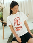 퍼피스딜라이트(PUPPYS DELIGHT) Kitty’s delight Short sleeve T-shirt white red - 11,400 | 무신사 스토어
