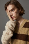 [오드 디파트먼트][WOMEN]Wave Block V-Neck Knit Vest - Beige & Brown [W CONCEPT]