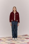 그리미(GREEMY) LOVE HEART VARSITY JACKET - BURGUNDY - 249,000 | 무신사 스토어