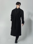 단하우스(DAAN HAUS) BLACK Wool Oversized Long Robe Coat - 240,300 | 무신사 스토어