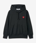 꼼데가르송 플레이(COMME DES GARCONS PLAY) 남성 레드 하트 와펜 후드 - 블랙 / AZT1741 - 189,000 | 무신사
