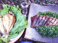 AgrifarmKOCHI: 환상의 명주 첨부 국산은어 하룻밤 마른 다랑어가다랭이 두드리기 다바다화진세트(A) 은어 3마리・가다랭이 280 g(음주는... 