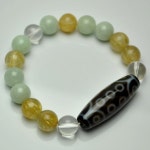 crystalfactory | 라쿠텐 일본: 21안천주＆금 루틸&amp;본비취&amp;투명본수정 팔찌(ALL10mm구슬 타입)