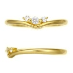 cullent: K18 다이아몬드 핀 링 pointy/K18/18 금/골드/옐로우 골드/반지/반지/새끼 손가락 반지/ファランジリング/다이아몬드... 