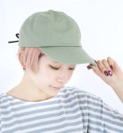 e-zakkamania stores: 캡/뒤가 레이스 업 디자인이 된 야구 캡. 레이디스 모자 모자 캐프워크캐프콧톤트일 무지 편상화 레이스압트바 자외선... 
