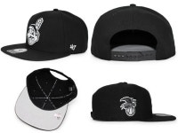 cnfftscli003 CLEVELAND INDIANS (클리블랜드 인디언스) SURE-SHOT STRAPBACK [스냅 백 캡] BLACKxWHITE 620-005855-011