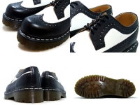 Face to Face: 닥터 마틴 5 홀 3989 맨 즈 레이디스 Dr.Martens 5EYE BROGUE SHOE 3898 (10458001) 블랙/화이트 윙 팁 | 라쿠텐 일본