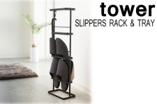 Interior Flaner Shop | 라쿠텐 일본: 슬리퍼 락＆트레이 타워/SLIPPERS RACK＆TRAY Tower 화이트 블랙/야마자키 실업 주식회사