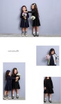 라쿠텐 - enchante petit ウエストリボン長袖フォーマルワンピース #ブラック #ネイビー 90cm-150cm キッズ ガールズ... 