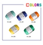 Pierrot yarns: Raffia (라 피아) 5 볼 도시락 + 뜨개질 그림 (663bag) 세트 [레이 온 100% 허 태-보통 태 50g 玉巻 (113m) 전체 24 색] 니트... 