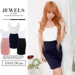 블랙 네이비 핑크&#x2F;타이트 원피스&#x2F;스트레치[J-066 IM-1612-1]레이디스 패션 드레스 나이트 드레스