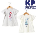 KIDS-STLYE HOASHI | 라쿠텐 일본: (100 cm/110 cm/120 cm/130 cm) KP(니트 플래너) 미미 ＆리본 반소매 T셔츠 A라인