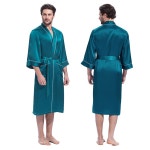 LILYSILK JAPAN Rakuten Shop: 22문실크 로브 파자마 나이트 웨어 룸 웨어... 벨트 첨부 7부소매 실크 가운 실크 바스로브 세련 | 라쿠텐 일본