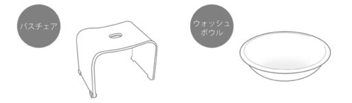 Mat and Rug factory: 아크릴 목욕의 자 및 세 면 기 세트 S 사이즈 (목욕의 자 バスチェアー 아크릴 세트 물 그릇 목욕 통 물 동이 목욕... 