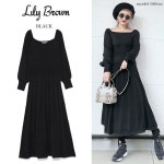 selectshop MU: (포인트 5배)(10월 하순 예약) LILY BROWN 릴리 브라운 통판 롱 니트 원피스 lwno185004(대금 상환 불가)/2018가을과 겨울... 
