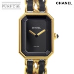 Purpose Inc: 샤넬 CHANEL 프르미에이르 L사이즈 H0001 레이디스... L사이즈 H0001 레이디스 손목시계 블랙 이쑤시개반골드 쿼츠 워치