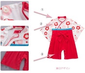 richgroup: 베이비과롬퍼스 첫명절 여자 아이 옷(기모노) 커버 올 보이즈 의상 키즈 유카타 유카타 기모노풍화장초반례 2점 세트 | 라쿠텐 일본