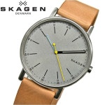 SEIKA: 스카겐 SKAGEN SKW6373 시계 손목시계 맨즈 그레이 베이지... SKAGEN SKW6373 시계 손목시계 맨즈 그레이 베이지 레더 아버지의 날