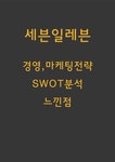 및 세븐일레븐 SWOT분석과 느낀점 - 경제경영 세븐일레븐 경영 마케팅전략 사례분석 및 세븐일레븐 SWOT분석과 느낀점 대학레포트 경제경영