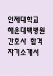 인제대학교 해운대백병원 간호사 자기소개서 - 인제대학교 해운대백병원 간호사 최종합격 자소서 (인제대학교 해운대백병원 자기소개서 BEST... 
