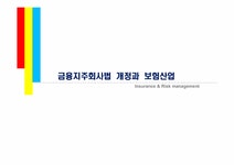 금융지주회사법 개정과 보험산업 - 경제경영 금융지주회사법 개정과 보험산업 대학레포트 경제경영