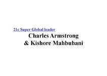 국제리더십 찰스 암스트롱(Charles Armstrong) & 키쇼어 마부바니... Armstrong) & 키쇼어 마부바니(Kishore Mahbubani)의 저서와 한...