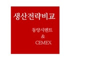 동양시멘트와 Cemex의 생산전략 비교 - 경제경영 동양시멘트와 Cemex의 생산전략 비교 대학레포트 경제경영