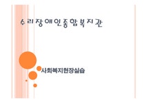 사회복지현장실습 - 수리장애인종합복지관 - 사회과학 사회복지현장실습 - 수리장애인종합복지관 대학레포트 사회과학