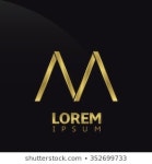   Company Linked Letter Logo Golden Silver 스톡 벡터... Shutterstock AM company linked letter logo golden silver black background