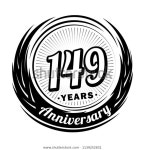 149 Years Anniversary Anniversary Logo Design 스톡 벡터(로열티 프리) 1139252831