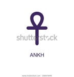 흰색 배경의 단정한 스타일의 Ankh 요소텍스트 스톡 벡터(로열티 프리) 1560476444