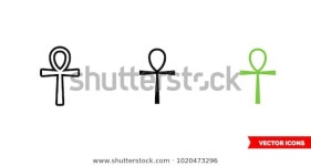 Ankh Symbols Icon 3 Types Color 스톡 벡터(로열티 프리) 1020473296