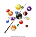 Billiard Balls Cue 3d Realistic Vector Stock Vector (Royalty Free) 1766722865