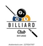 Billiard and cue stick creative logo template design. Logo of sport game billiard, club, tournament and championship. 21188896... 