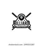 Billiard and cue stick creative logo template design. Logo of sport game billiard, club, tournament and championship. 21188863... 