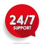 Blue 24/7 지원 버튼 스톡 벡터(로열티 프리) 434204236