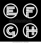 Capital Letters E F G H 스톡 벡터(로열티 프리) 381070168
