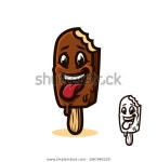 Cartoon Style Smiling Ice Cream Chara 스톡 벡터(로열티 프리) 1067965229