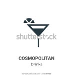 Cosmopolitan Vector Icon On White Background 스톡 벡터(로열티 프리) 1540764488
